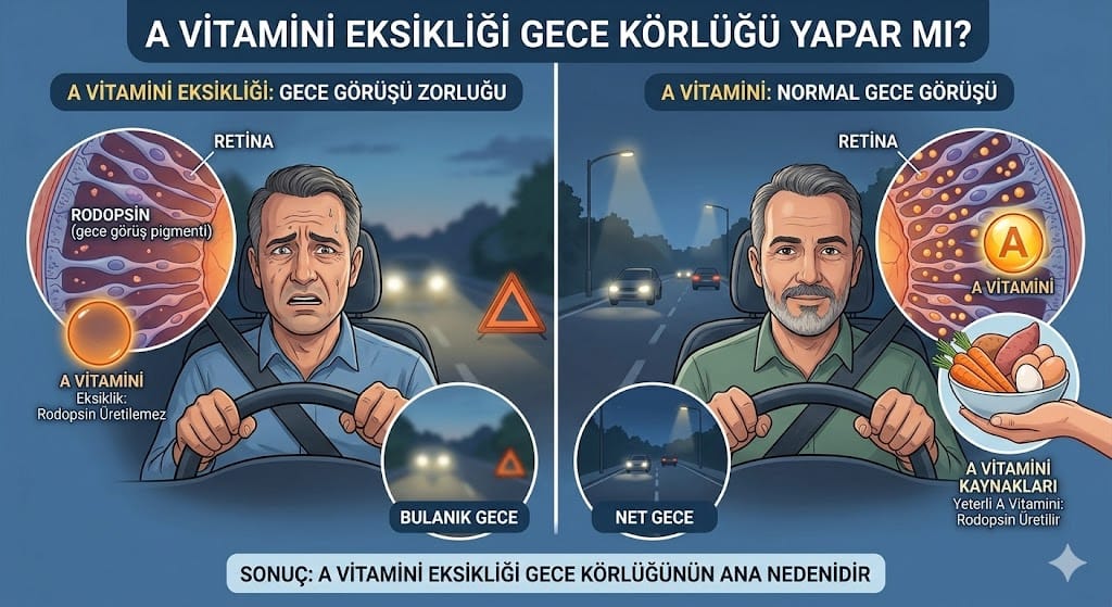 A Vitamini Eksikliği Gece Körlüğü Yapar mı?