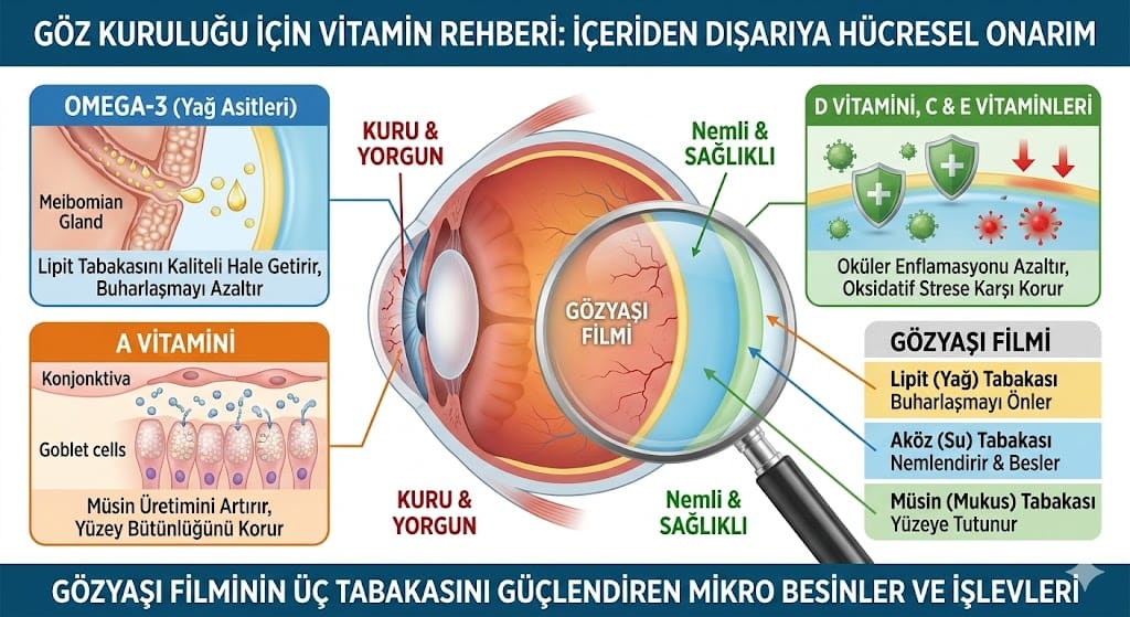 Rehber: Göz Kuruluğu İçin Hangi Vitamin Kullanılır